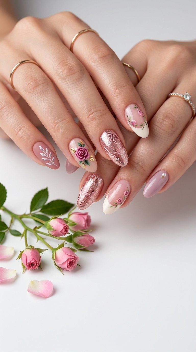 Beautiful Rose Nails Designs with Rose Nail Ideas for 2026