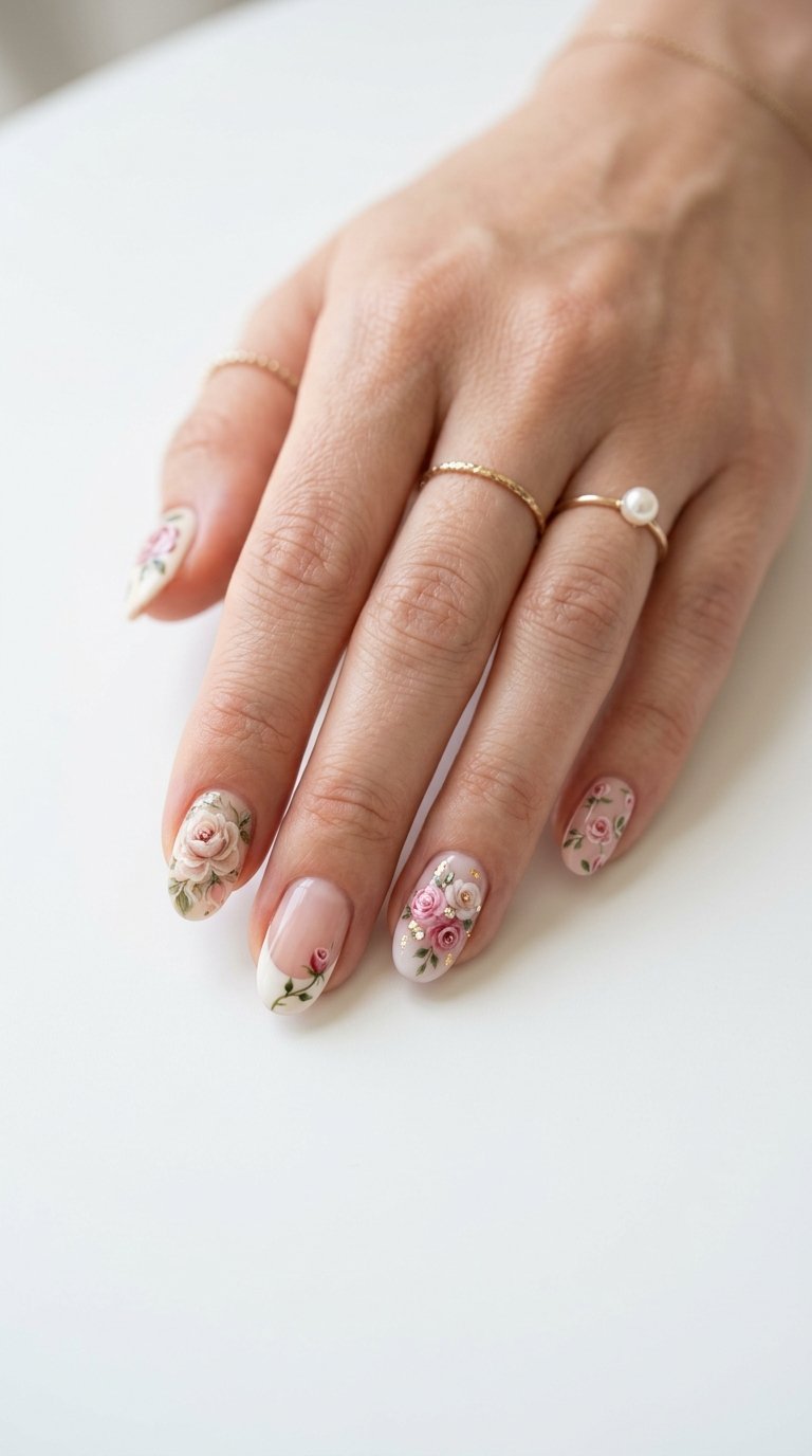 Rose Nails with Rose Flower Nails and Rose Nail Ideas