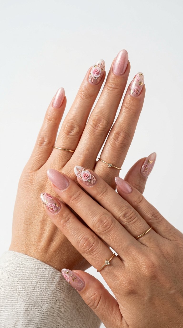 Rose Nails Ideas for Parties