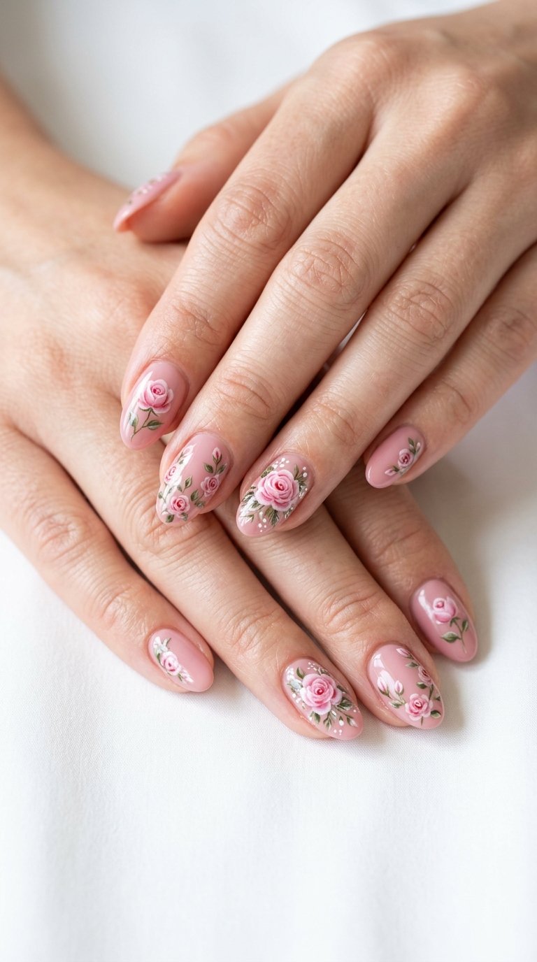 Rose Nails with Rose Nail Designs and Rose Flower Nails