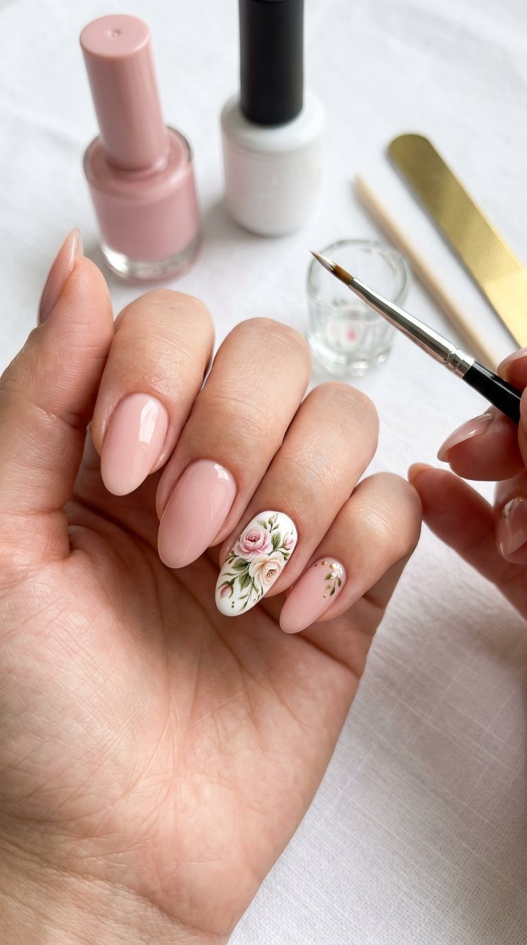 Rose Nails Tutorial for Rose Nail Manicure