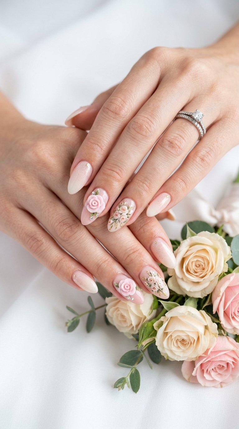 Rose Nails for Different Occasions - Wedding, Date Night & Party