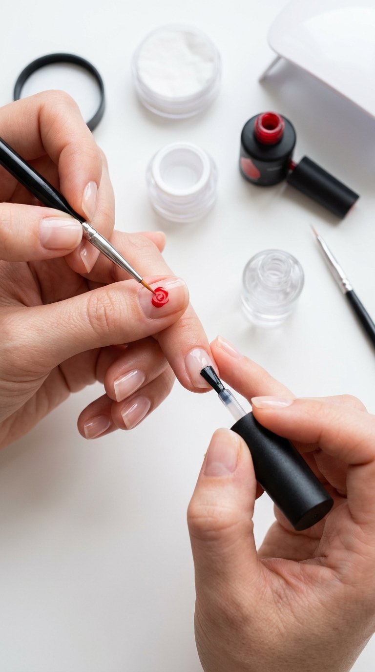 Step-by-Step Guide to Creating Simple Rose Nails