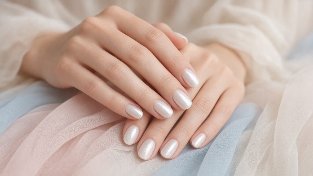 Pearl Glaze for an Ethereal Look - bridesmaid nails