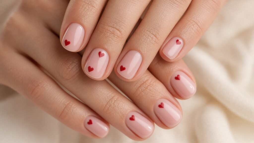 Tiny Heart Cute Short Nails