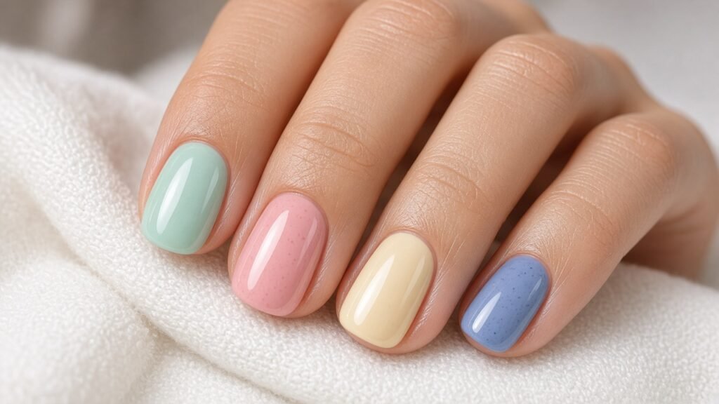 Ice Cream Pastels - cute short nails
