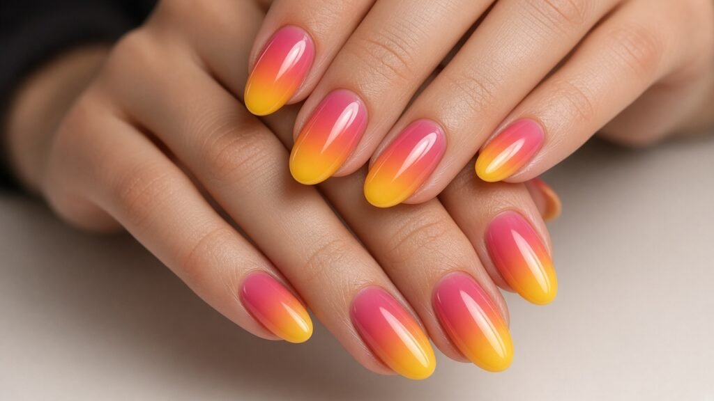 Sponge Ombre Gradient - diy press on nails