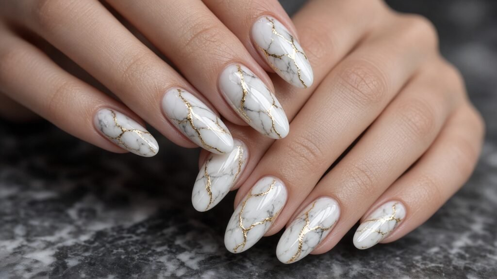 Marble Swirl DIY Press On Nails