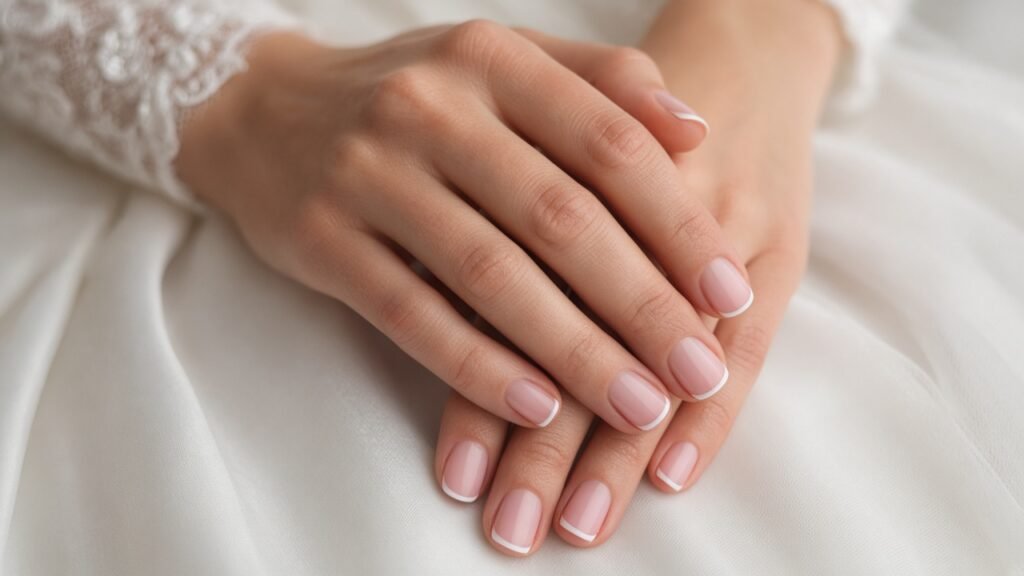 Micro French Wedding Nails