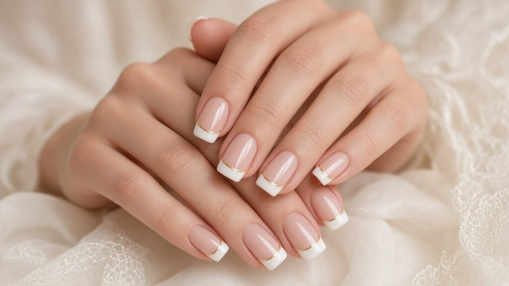 Double-Line French - french wedding nails