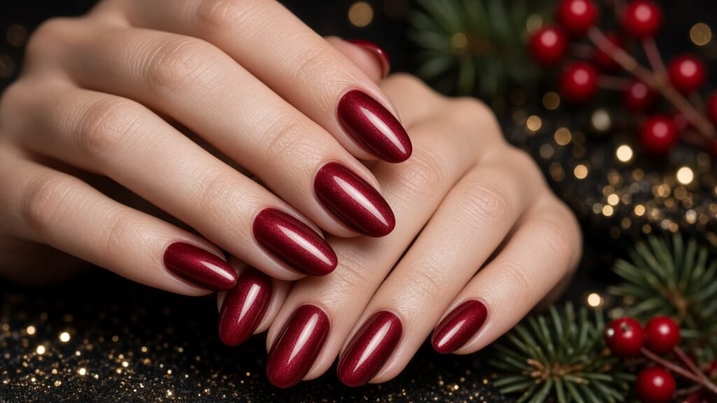 Velvet Red Holiday Press On Nails
