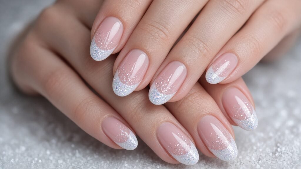 Snowy White French Tips - holiday press on nails
