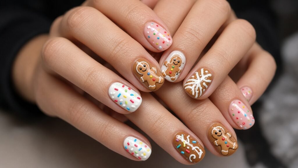 Gingerbread and Cookie Art - holiday press on nails