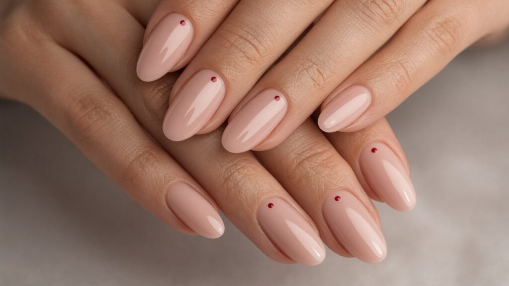 Minimal Red Dot Accent - holiday press on nails