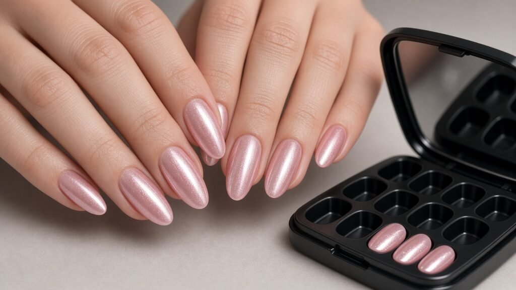 Glazed Chrome Press On Nails Designs