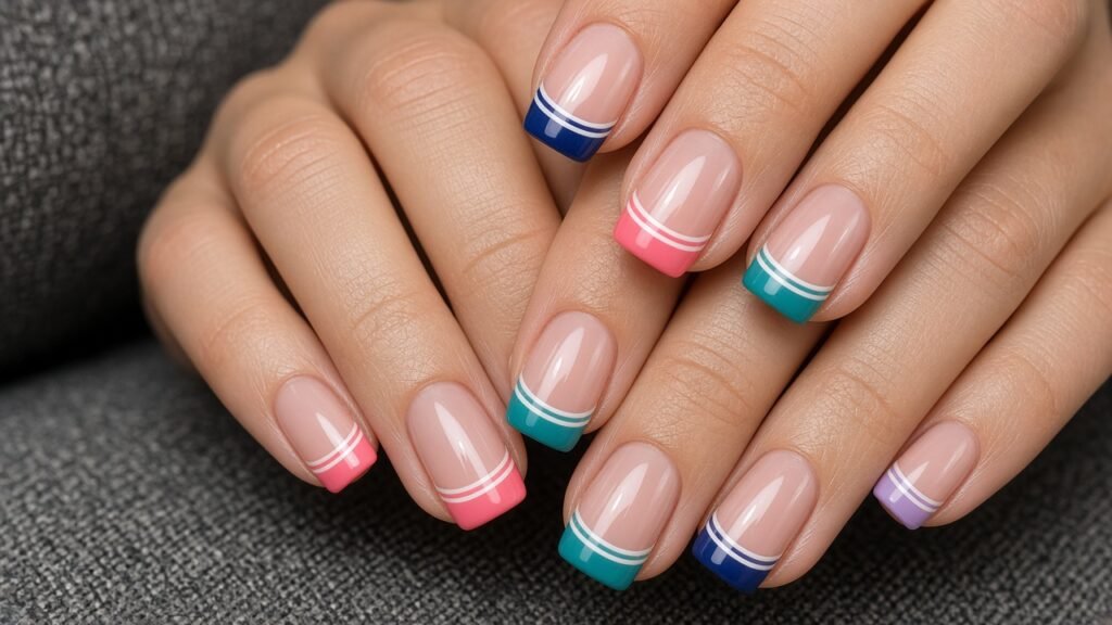 Classic French with a Twist - press on nails designs