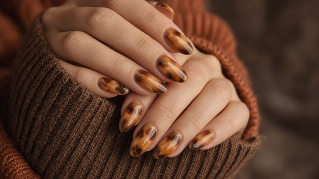 Tortoiseshell Nails - press on nails designs