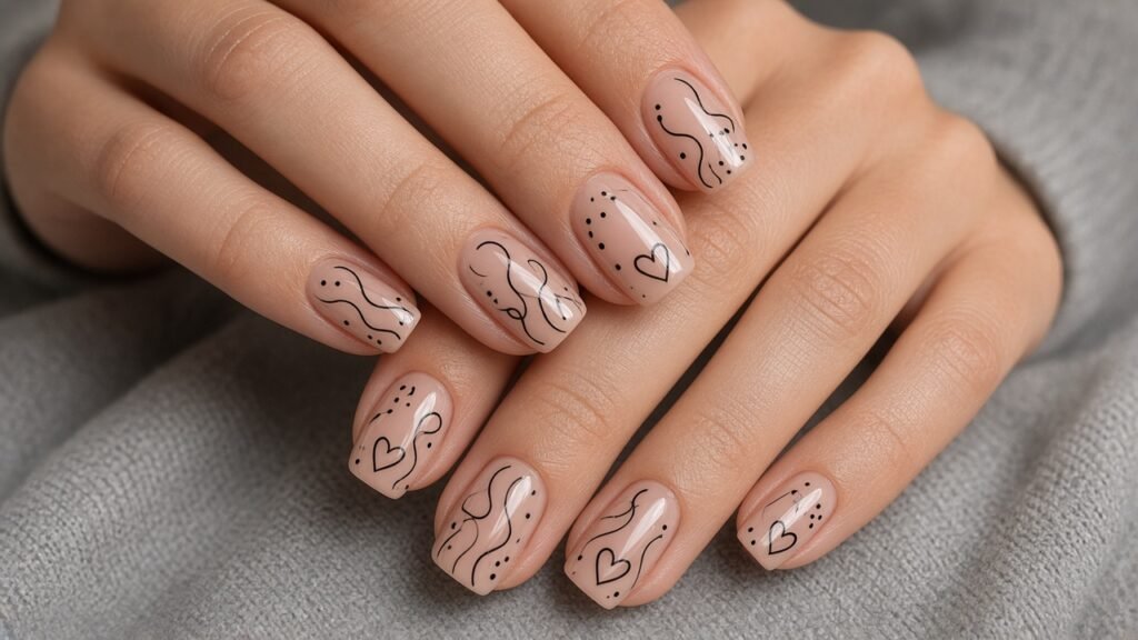 Minimalist Line Art - press on nails designs