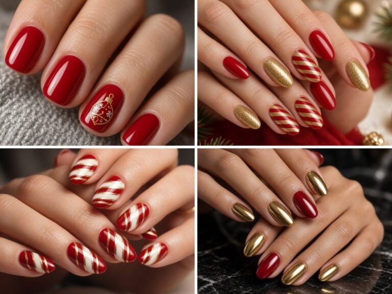 12 Red and Gold Christmas Nails Ideas for a Festive Manicure