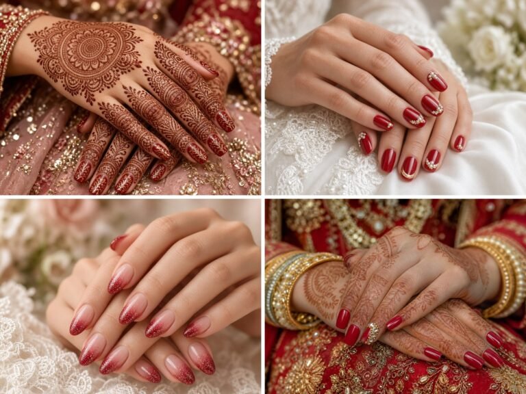 10 Red and Gold Wedding Nails for Glamorous Brides