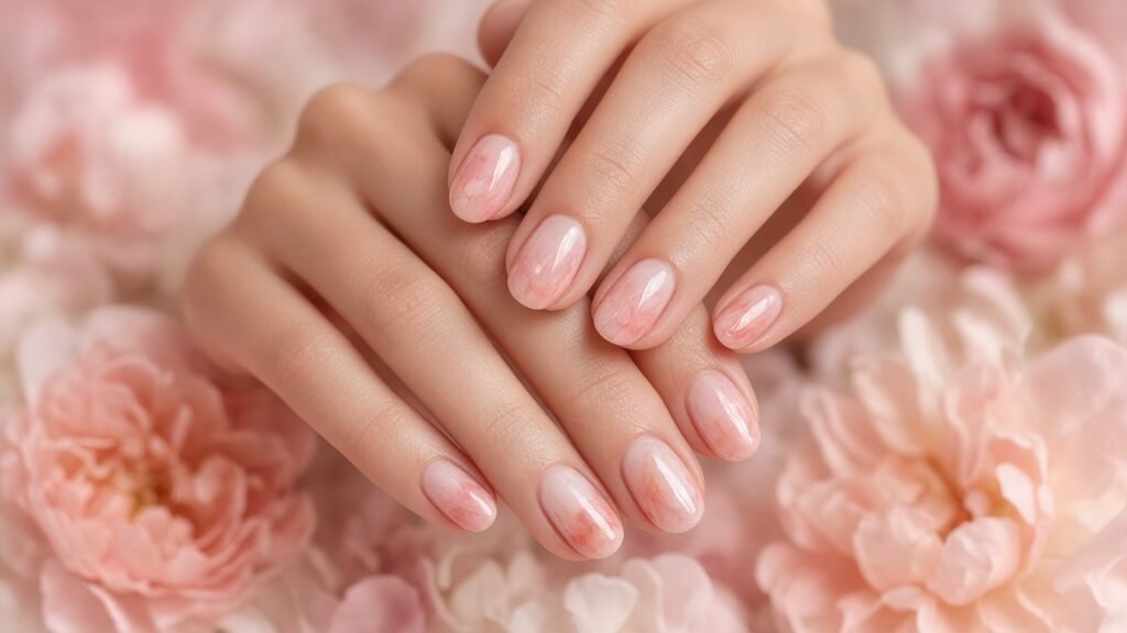 Watercolour Pink Roses - rose press on nails
