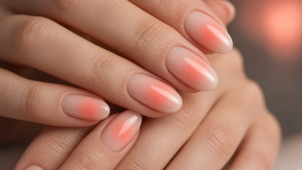 Aura Glow Almonds - short almond nails