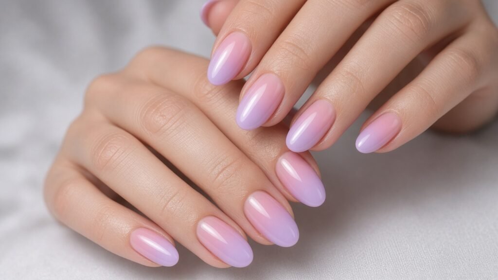 Pastel Ombre Almonds - short almond nails