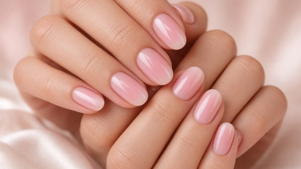 Strawberry Milk Almonds - short almond nails