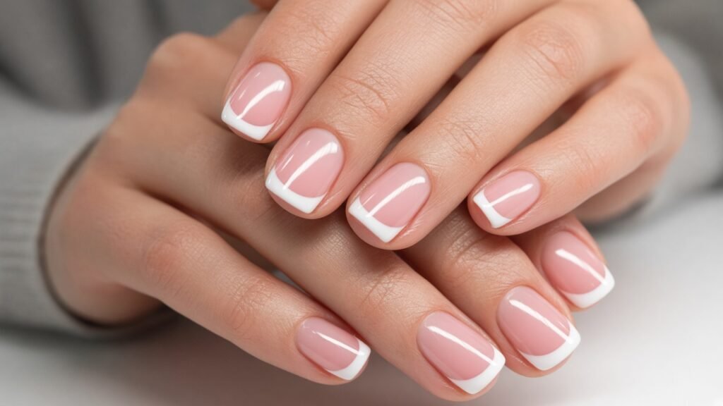 Gel French Mani - short gel nails