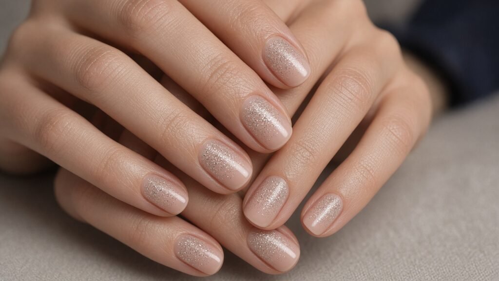 Glitter Gradient Gel - short gel nails
