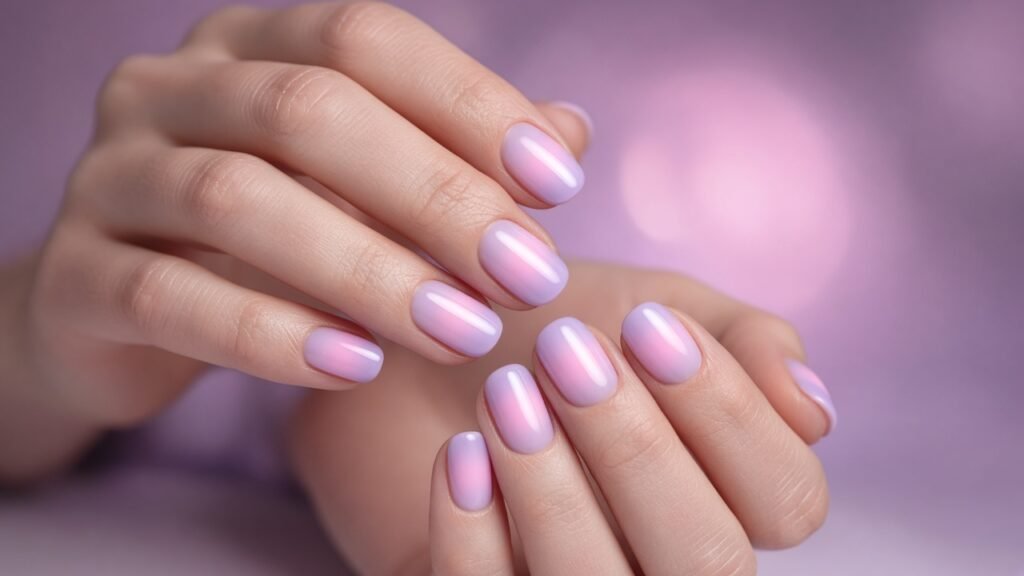 Soft Aura Glow - short nail designs