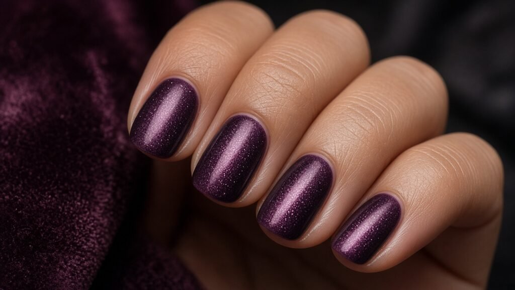 Velvet Cat Eye Short Nails - short nail designs
