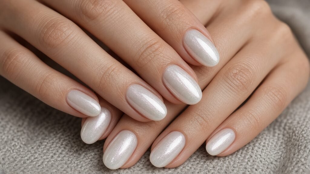 Milky White Glaze - short press on nails