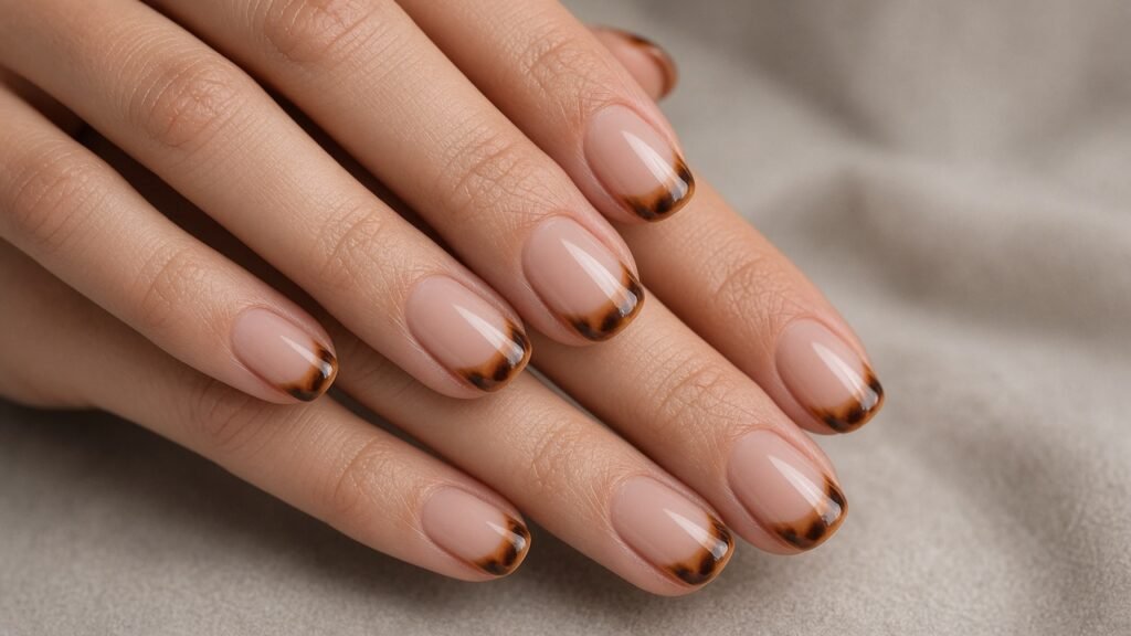 Tortoiseshell Tips - short press on nails