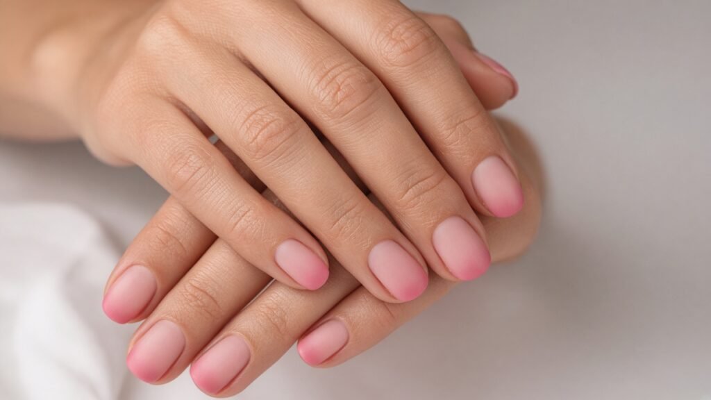 Blush to Rose Ombre - short rose nails