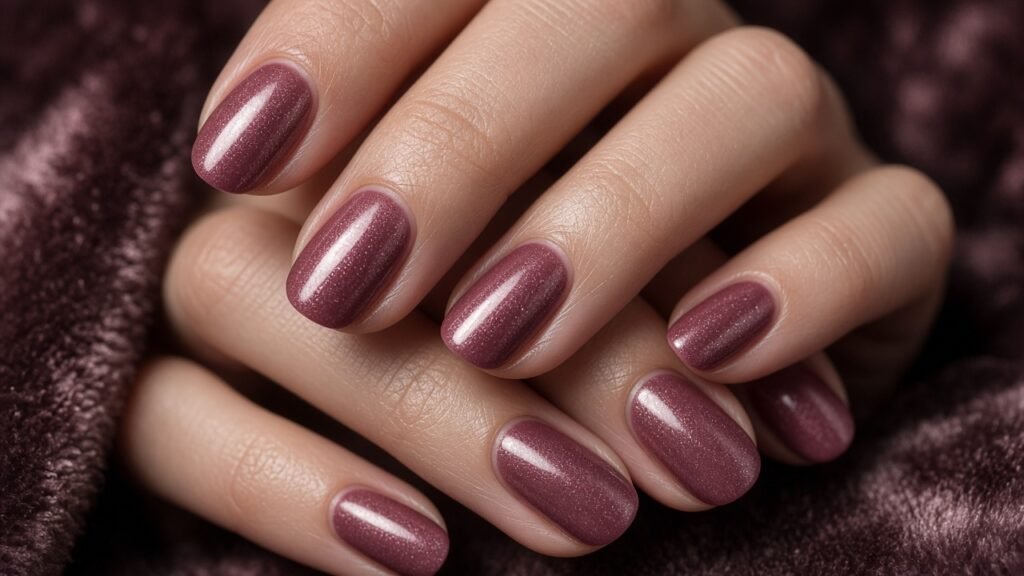 Mauve Rose Velvet - short rose nails