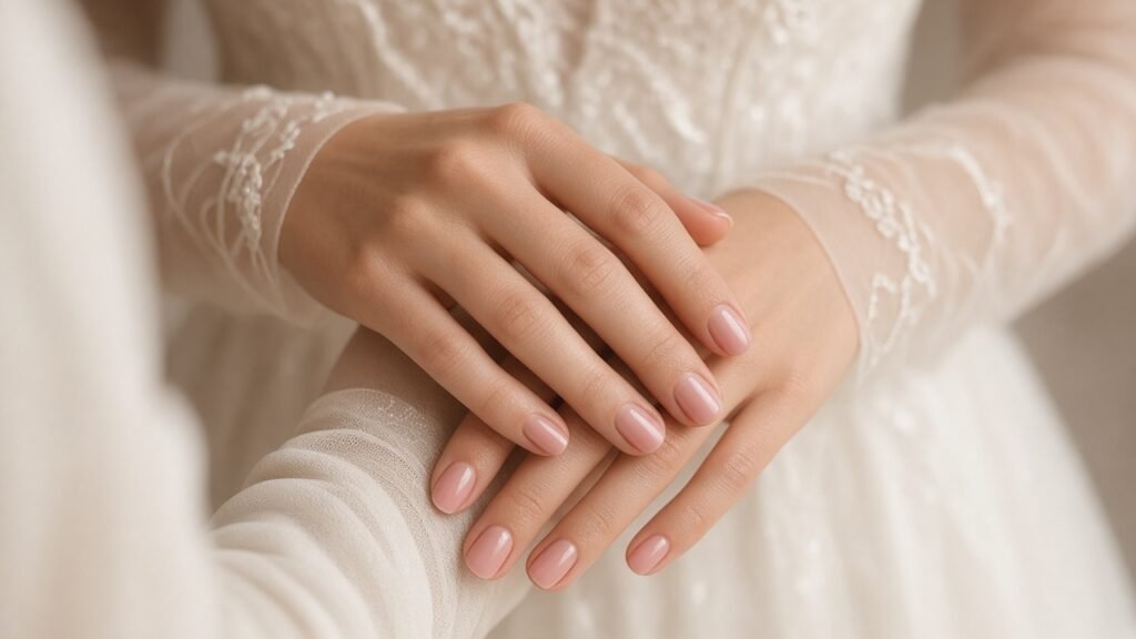 Sheer Ballet Pink - short wedding nails