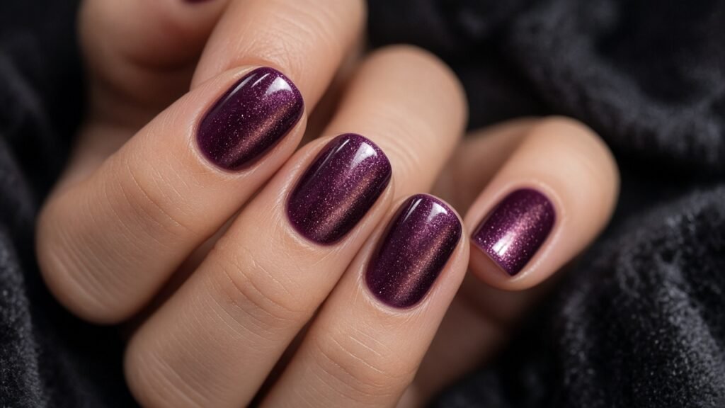 Velvet Plum - short winter nails