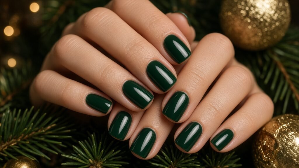 Deep Forest Green - short winter nails