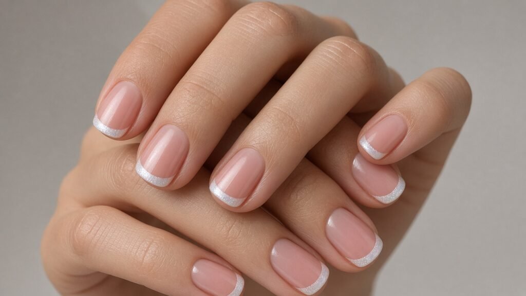 Frosted Micro French - short winter nails