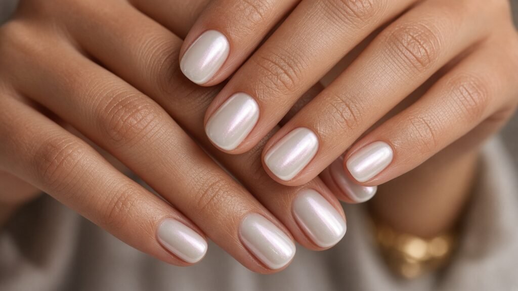 Milky Pearl Glaze - short winter nails