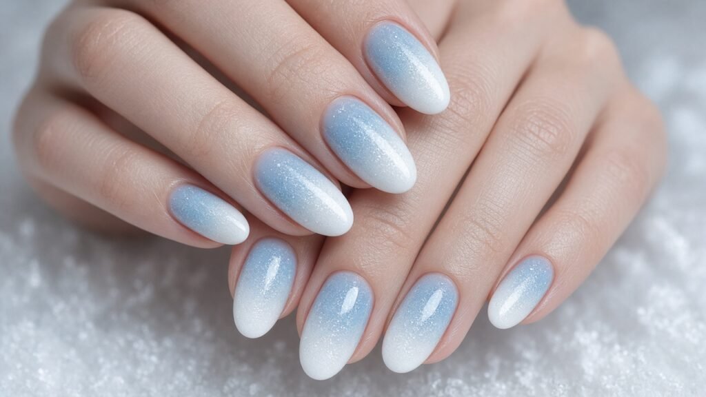 Ombre Snow Gradient - snowflake nails
