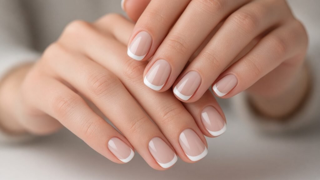Milky White French Tips - bridal nail designs