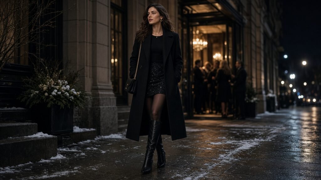 Knee High Boots and a Mini Skirt - winter boots outfits