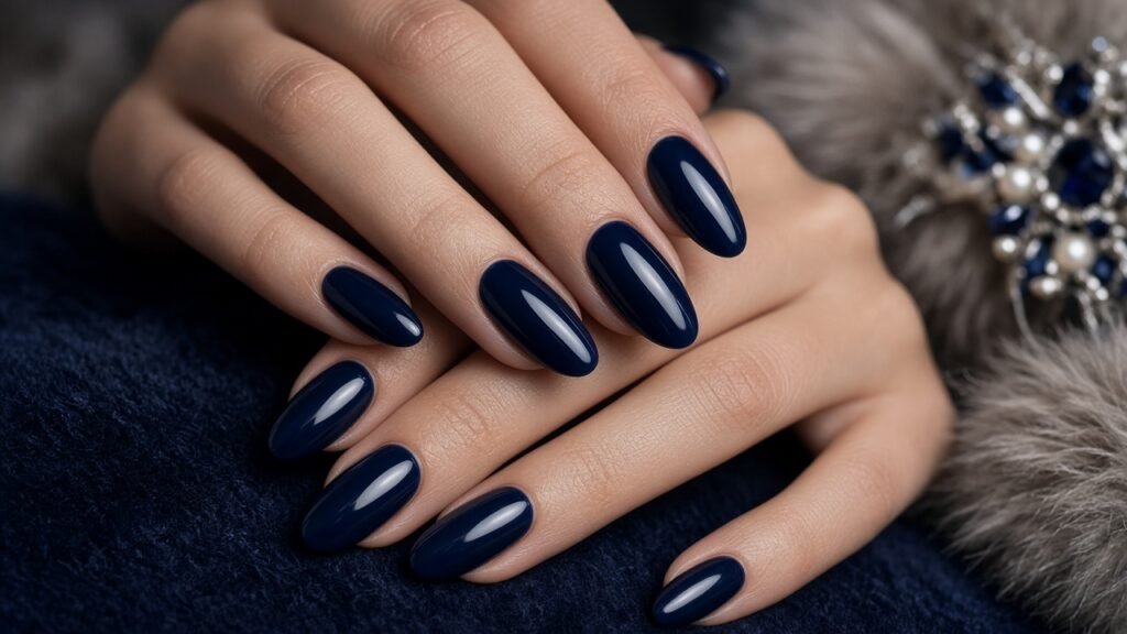 Midnight Navy - winter nail colors