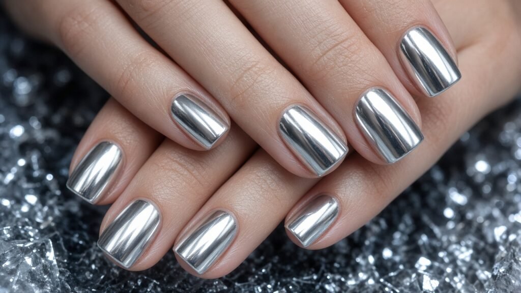 Silver Chrome Winter Nail Colors