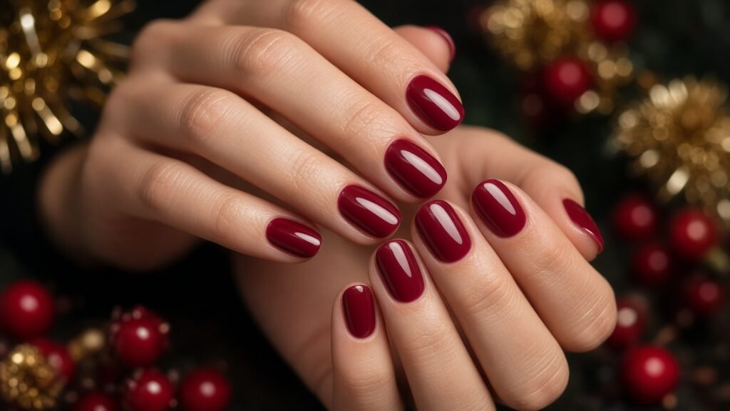 Cranberry Red - winter nail colors