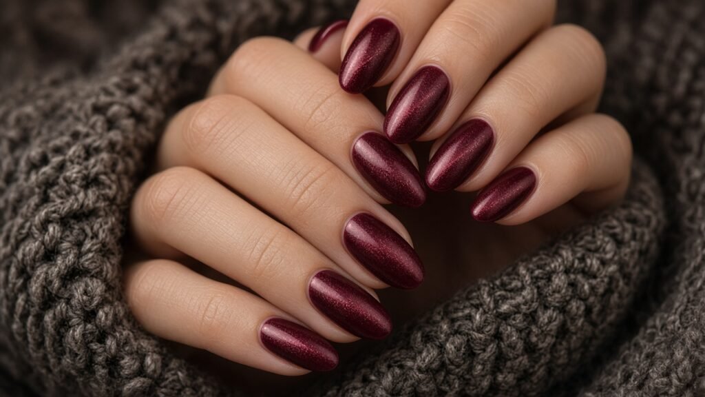 Velvet Burgundy Winter Nail Designs