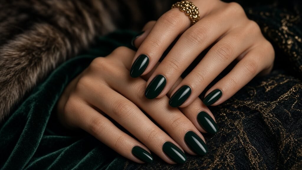 Deep Forest Green - winter nail designs