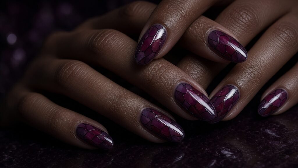 Plum Jelly Nails - winter nail designs